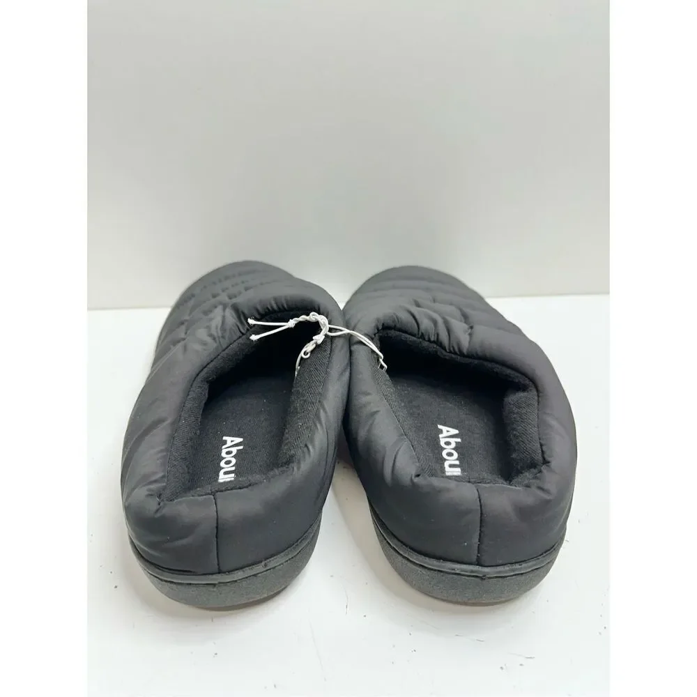 Abound Slippers Mens Size 10 Medium Slip On Black Puffer Shoes‎ NEW